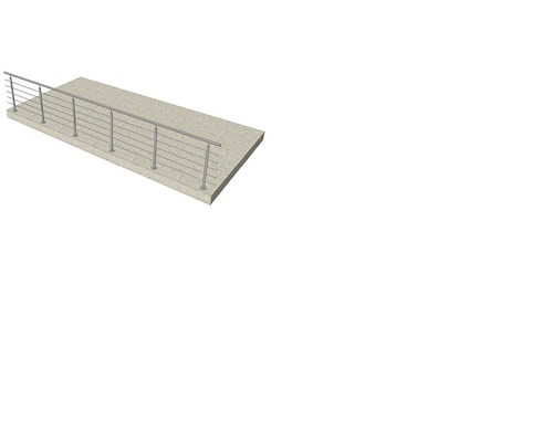 Garde-corps en acier inoxydable sur base en béton