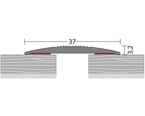 Profilschiene mit Maßangaben für die Installation