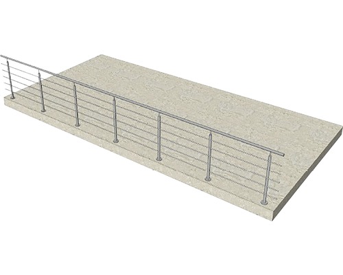 Garde-corps en acier inoxydable sur surface en béton