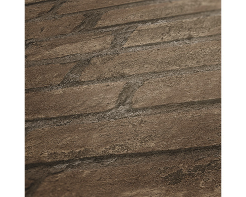 Nahaufnahme einer Tapete mit Backsteinmuster