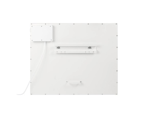 Vue arrière d''un panneau chauffant avec dispositif de montage et boîte de raccordement