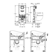 Vorwandelement GROHE Rapid SLX für WC H:113cm mit Stromanschluss (Klemmdose) und Wasseranschluss für Dusch-WC 39596000-thumb-1
