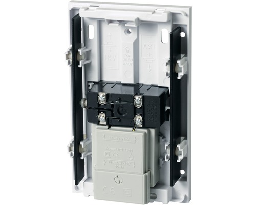 Innenansicht einer Unterputzdose mit Trafo für eine Türklingel