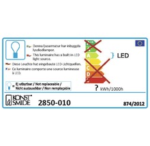Energielabel mit Informationen zur eingebauten LED Lichtquelle