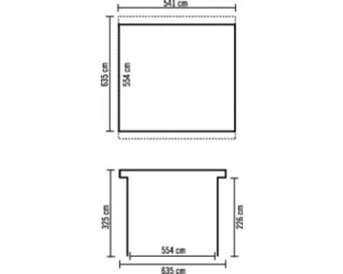 Technische Zeichnung mit Maßangaben