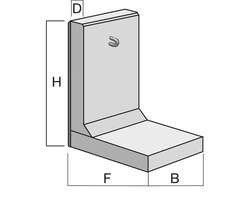 Betonwinkel mit Abmessungen für Bauprojekte