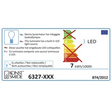 Étiquette énergétique avec des informations sur la source lumineuse LED intégrée et la consommation d''énergie