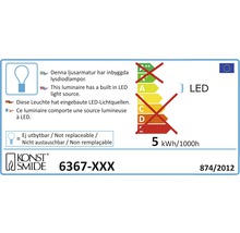 Étiquette énergétique avec des informations sur la source lumineuse LED intégrée et la consommation d''énergie