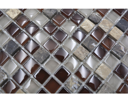 Mosaikfliese mit Glas- und Steinelementen