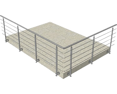 Edelstahlgeländer für den Aussenbereich auf einer Plattform