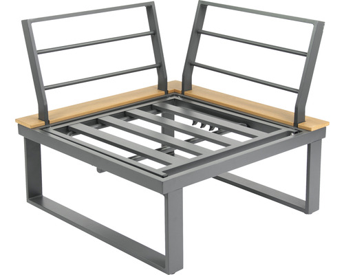 Gartenmöbel Eckteil mit Metallrahmen und Rückenlehne