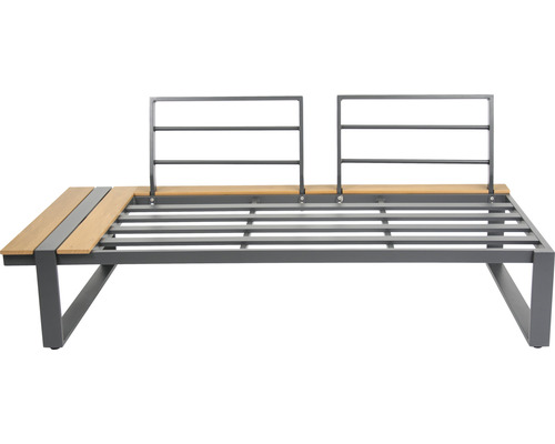 Gartensitzbank mit Metallgestell und Holzelementen