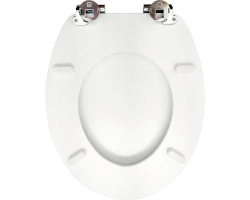 Abattant de WC en plastique avec ferrures chromées