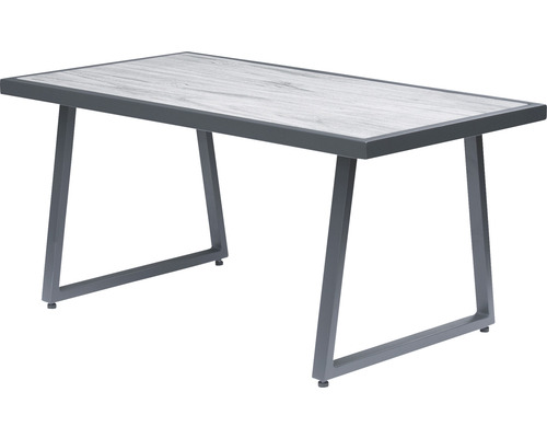 Rechteckiger Gartentisch mit Marmoroptik und Metallgestell