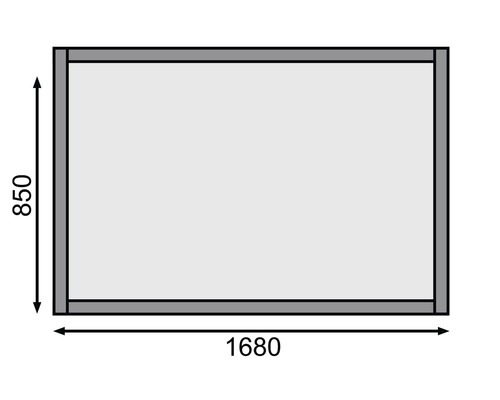Schéma d''un cadre mesurant 1680 par 850