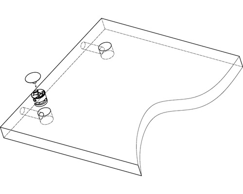 Vue de dessus d''une plaque de montage avec éléments de fixation