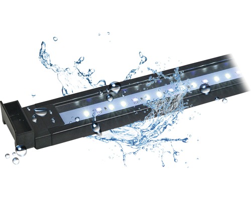 LED-Aquarienleuchte mit Wasserspritzern