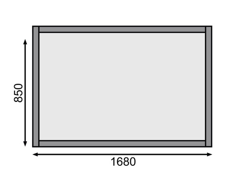 Représentation schématique d''une fenêtre mesurant 1680 sur 850 millimètres