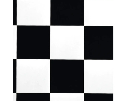 Sol PVC Lord aspect damier noir-blanc carrelage 16,6x16,6 cm largeur 400 cm (au mètre)