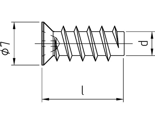 Dessin technique d''une vis à tête fraisée avec dimensions