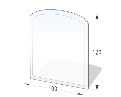 Funkenschutzplatte Glas 120x100 cm