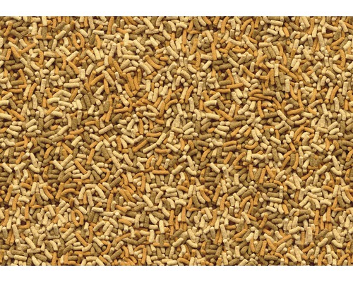 Nahaufnahme von Fischfuttergranulat