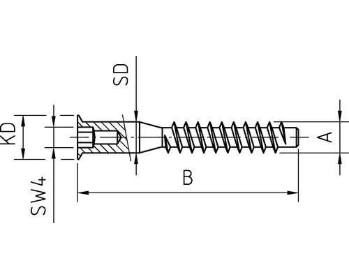 Schéma technique d''une vis avec dimensions