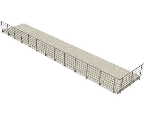 Lange Steinbrücke mit Geländer