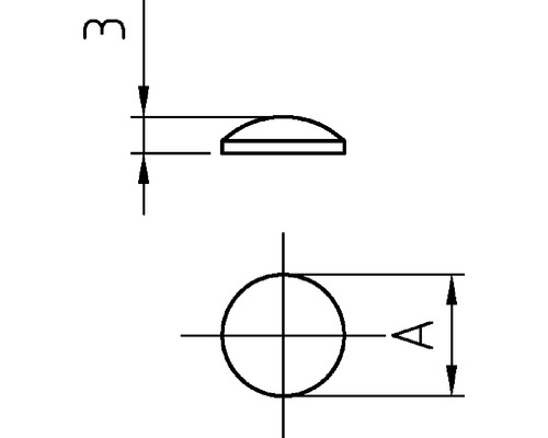 Dessin technique d''un bouton avec dimensions