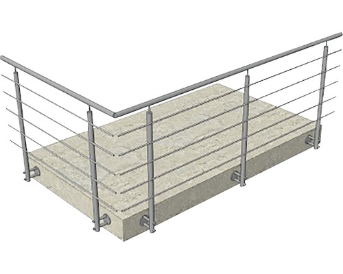 Garde-corps de balcon en acier inoxydable avec barreaux horizontaux