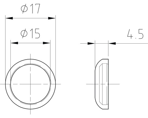 Dessin technique d''une bague avec dimensions