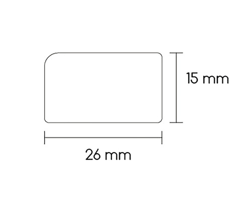 Dimensions du produit : 26 mm x 15 mm