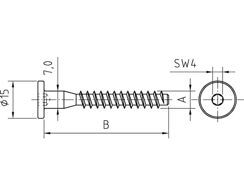Dessin technique d''une vis avec dimensions