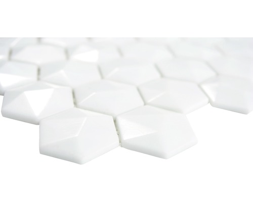 Carreaux de mosaïque blancs avec motif hexagonal