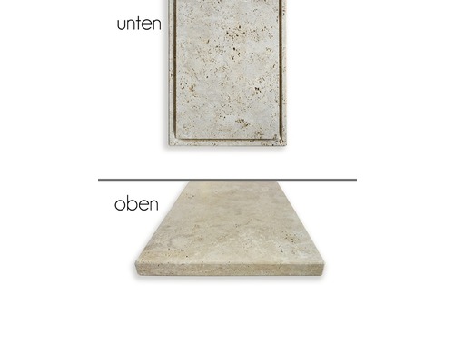 Rebord de fenêtre en travertin, dessus et dessous