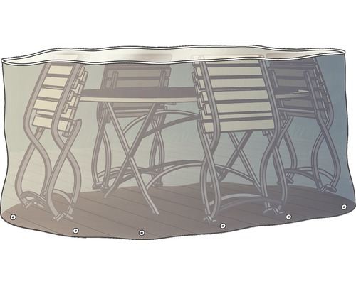 Housse de protection pour ensemble de meubles de jardin ovale 230 h 70 cm transparent