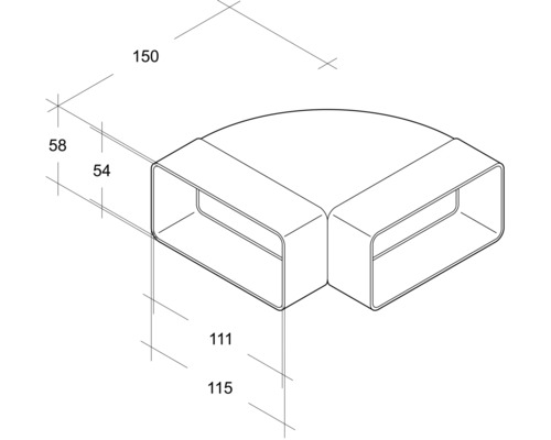 Dessin technique d''un angle avec indications de dimensions