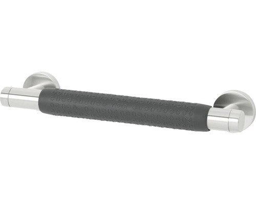 Barre d''appui en métal avec revêtement en caoutchouc gris pour plus de maintien