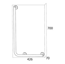 Dessin technique d''une barre d''appui avec des dimensions pour le montage dans la salle de bain