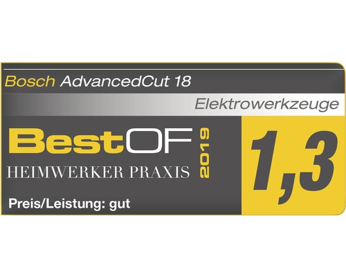 Bosch AdvancedCut 18 Elektrowerkzeuge Best OF 2016 Heimwerker Praxis Preis-Leistung: gut Note 1,3