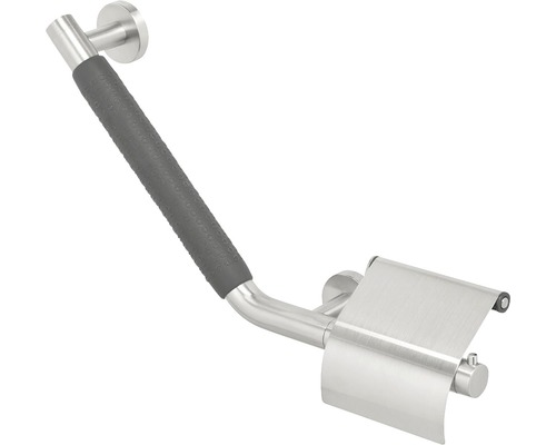 Barre d''appui avec porte-papier toilette en acier inoxydable