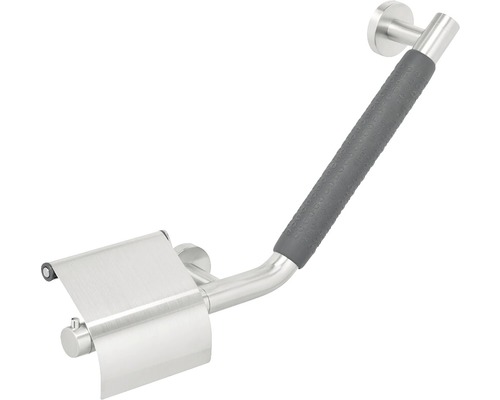 Barre d''appui avec porte-papier toilette en acier inoxydable