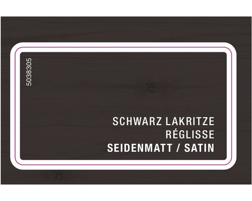 Échantillon de couleur noir réglisse satiné