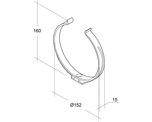 Rohrschelle mit Massangaben