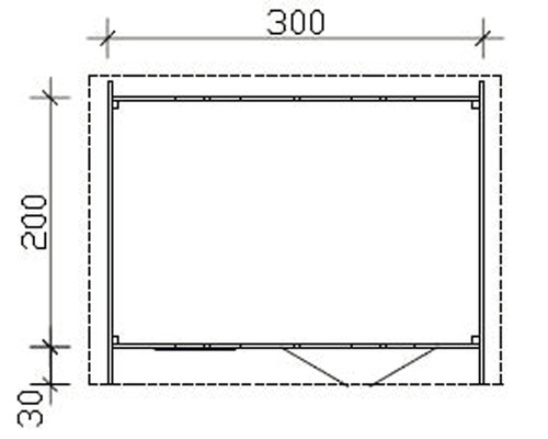Dessin technique d''une étagère avec dimensions