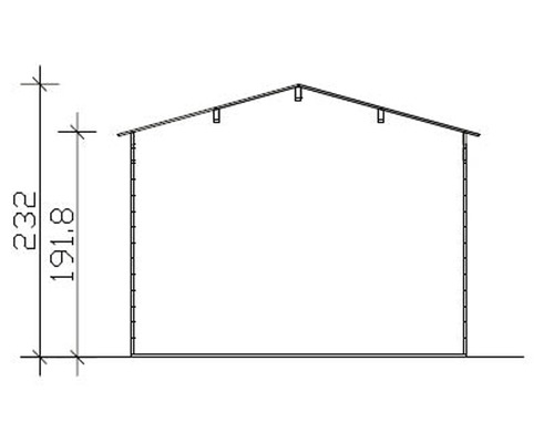 Querschnitt einer Gebäudeansicht mit Höhenangaben