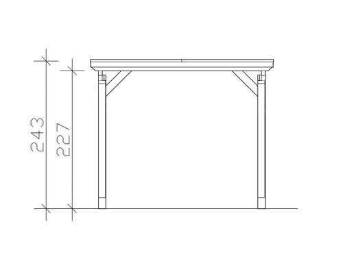 Dessin technique d''une pergola avec dimensions
