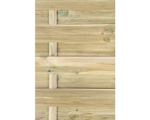 Vue détaillée d''une façade en bois avec des planches horizontales et des éléments de fixation.