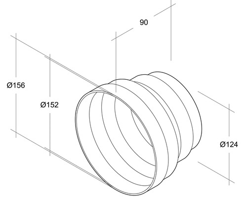 Dessin technique d''un tuyau flexible avec indication des dimensions