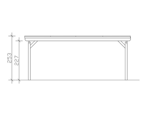 Schéma technique d''un carport avec indication de la hauteur